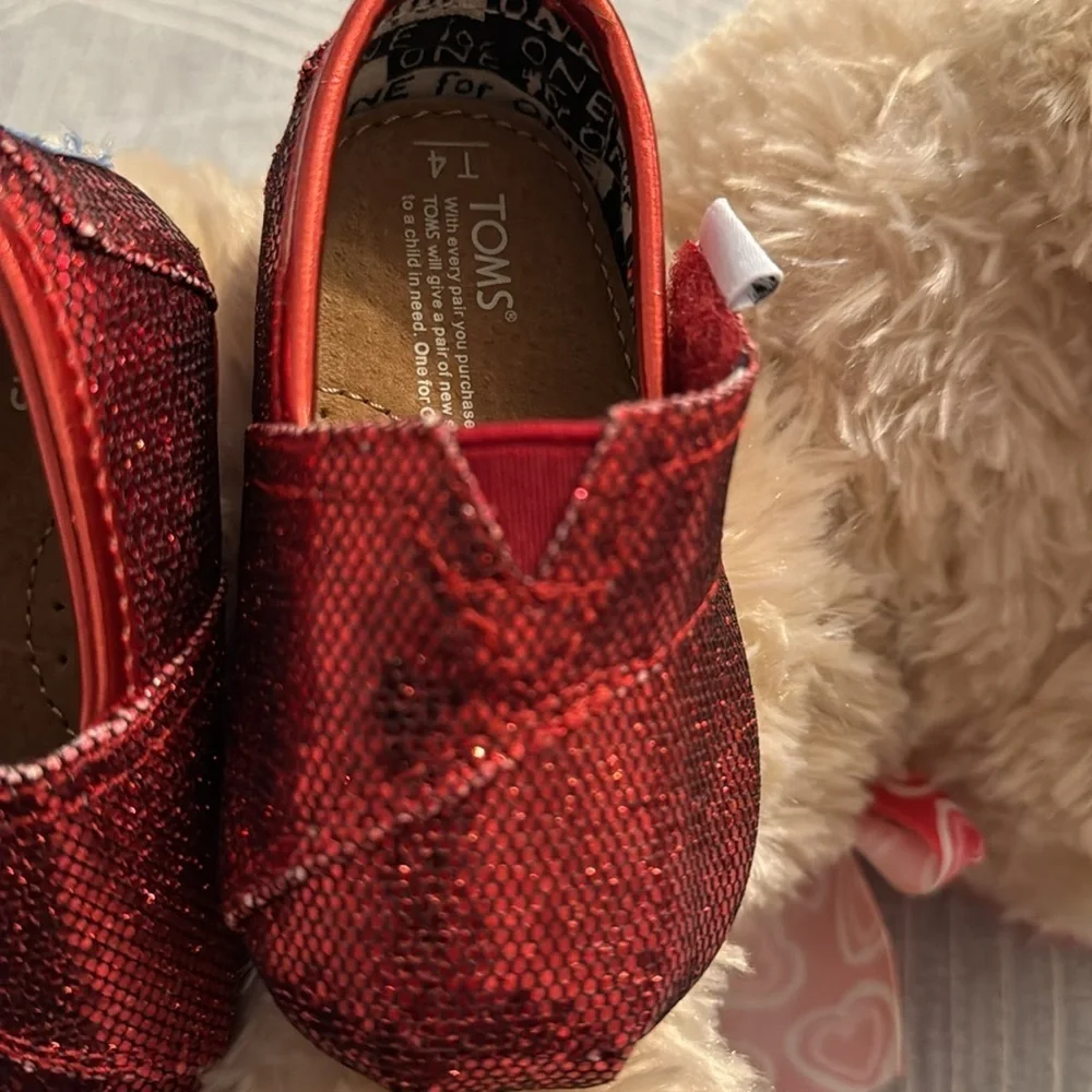 Red Sparkle Toddler TOMS